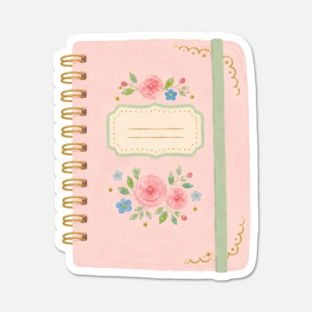 Taper Candle Holder - Pink Vintage Sticker - Footnotes Paper