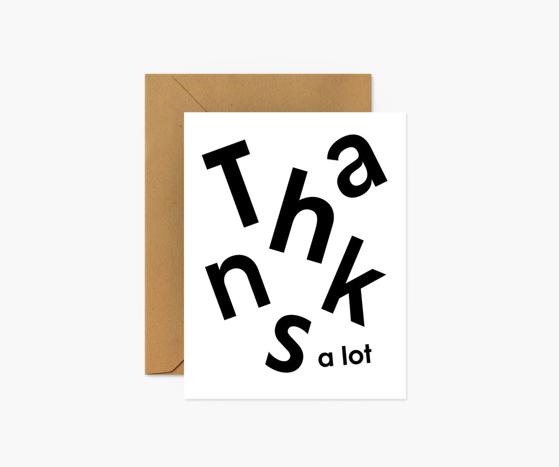 Thanks A Lot Scandi Thank You Greeting Card | Footnotes Paper