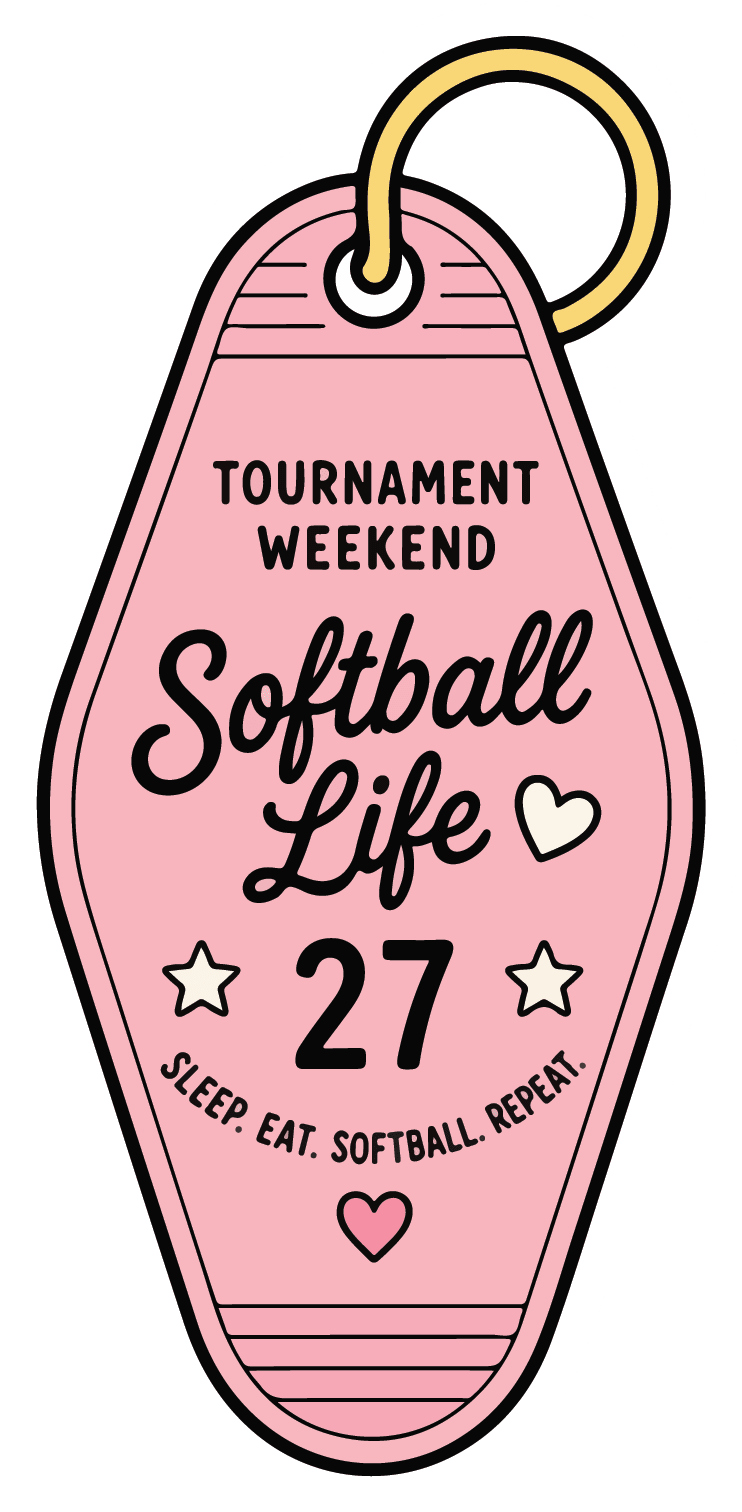 Tournament Weekend Motel Key - Softball Sticker - Footnotes Paper