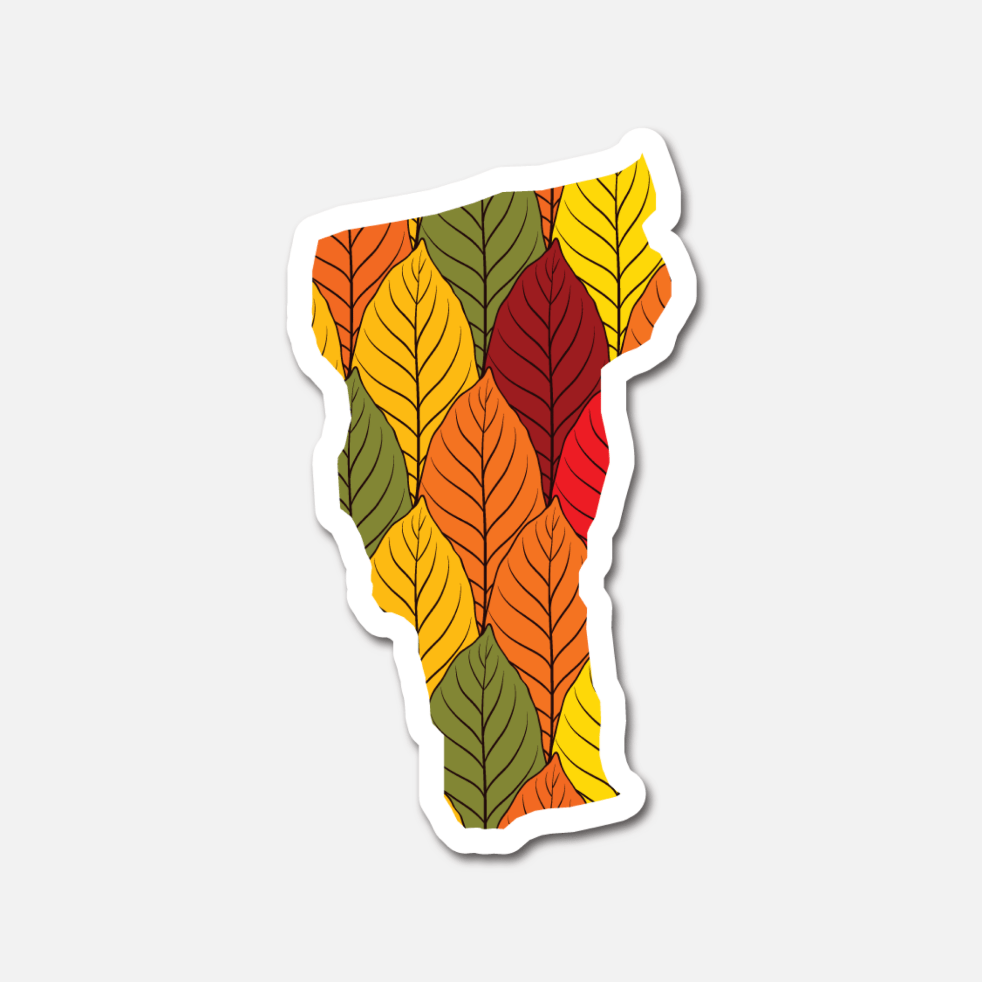 Vermont Autumn Leaves – State Sticker - Footnotes Paper