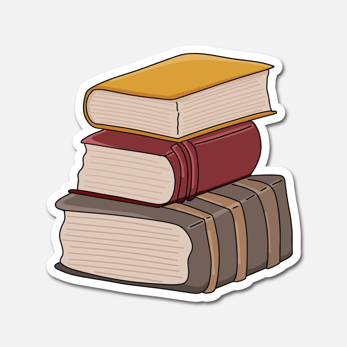 Vintage Pile Of Books - Bookish Magic Sticker - Footnotes Paper
