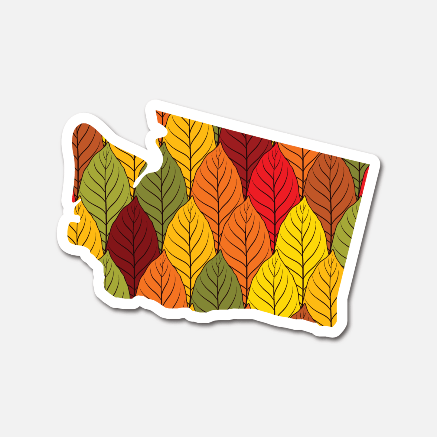 Washington Autumn Leaves – State Sticker - Footnotes Paper