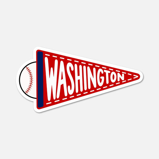 Washington Baseball Pennant - Sports Sticker - Footnotes Paper