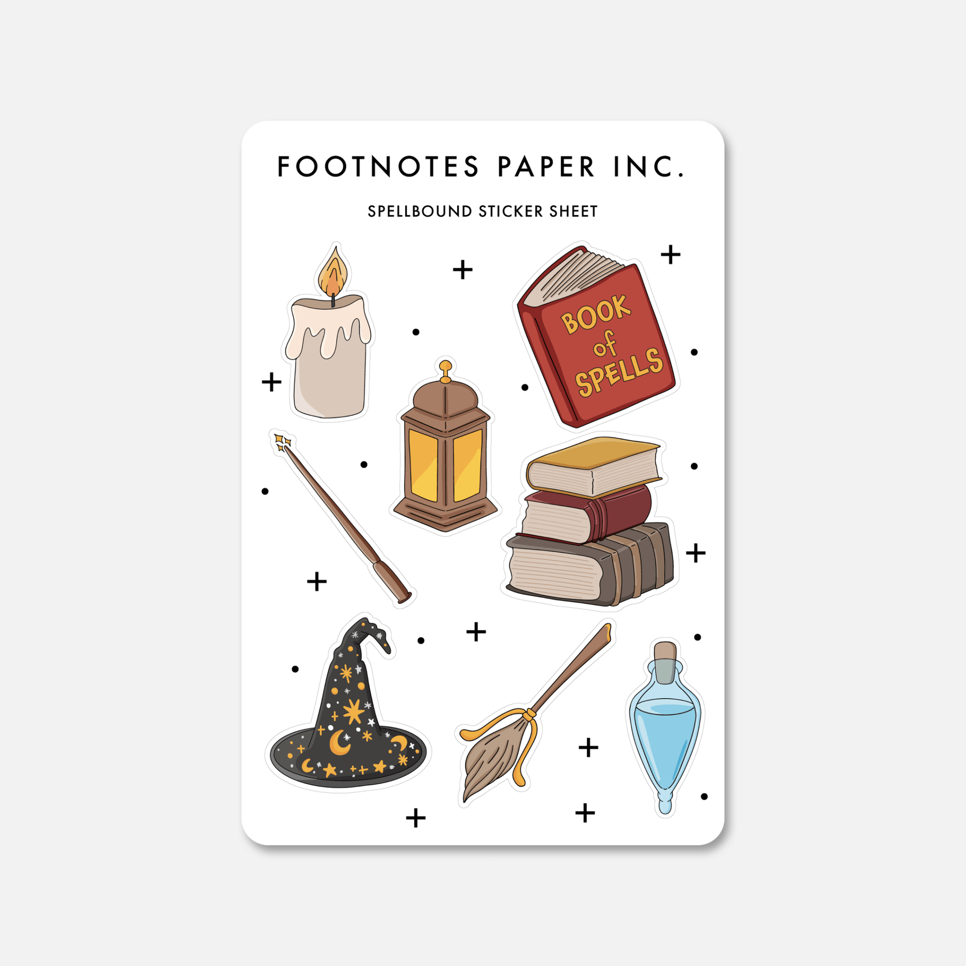 Wizarding Elements Sticker Sheet - Magic Sticker - Footnotes Paper
