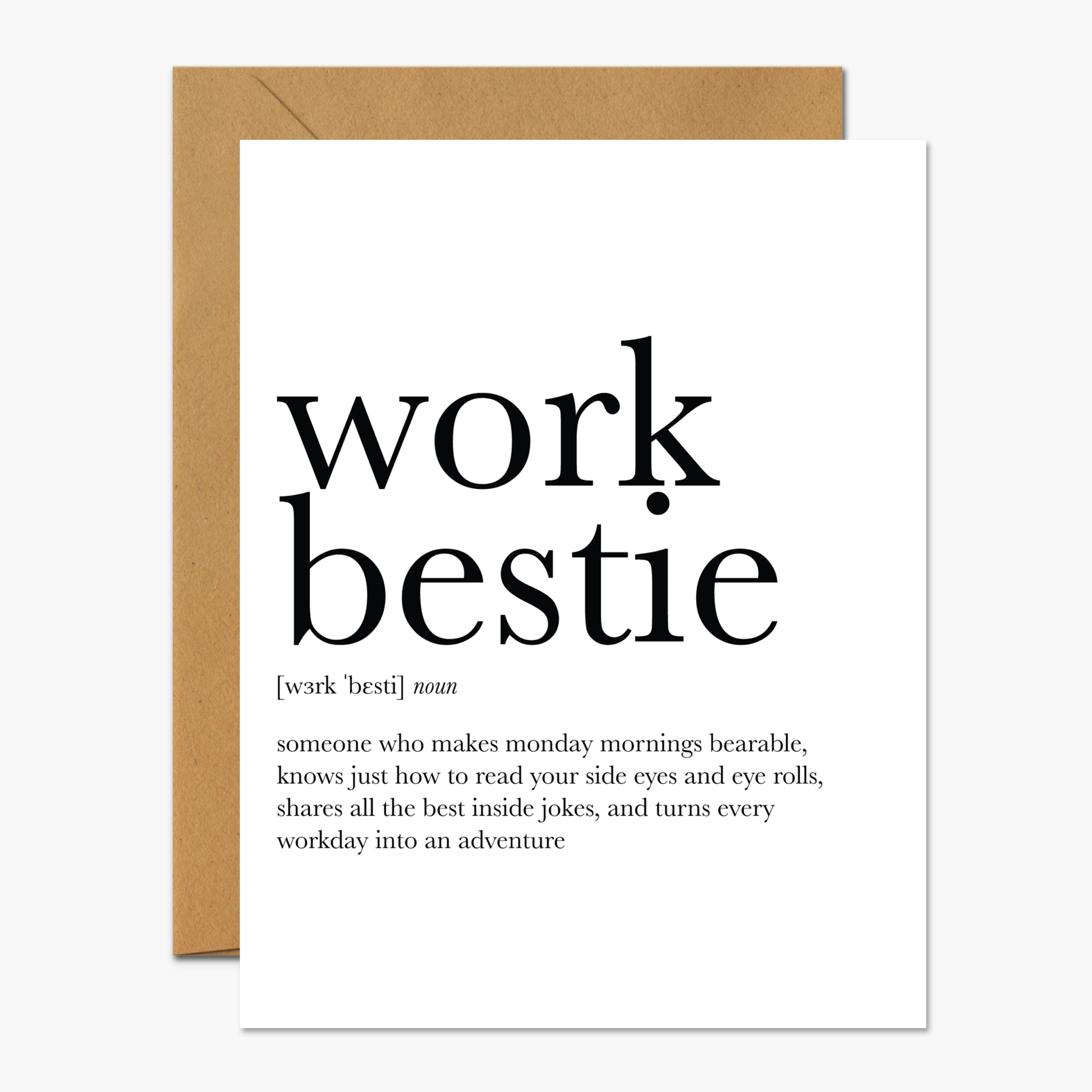 Work Bestie Definition - Colleague Leaving Card - Footnotes Paper