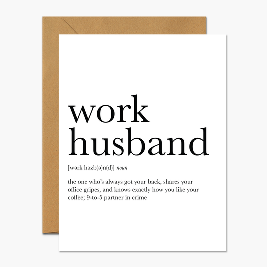 Work Husband Definition - Thank You Card for Colleague - Footnotes Paper