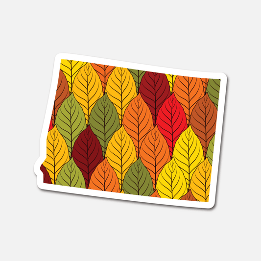 Wyoming Autumn Leaves – State Sticker - Footnotes Paper