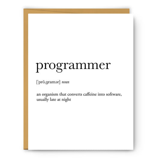 Programmer Definition - Unframed Art Print Or Greeting Card