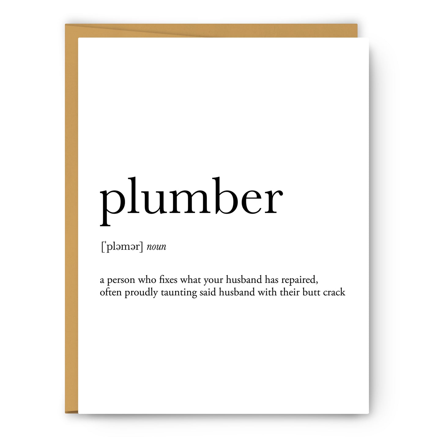Plumber Definition - Unframed Art Print Or Greeting Card