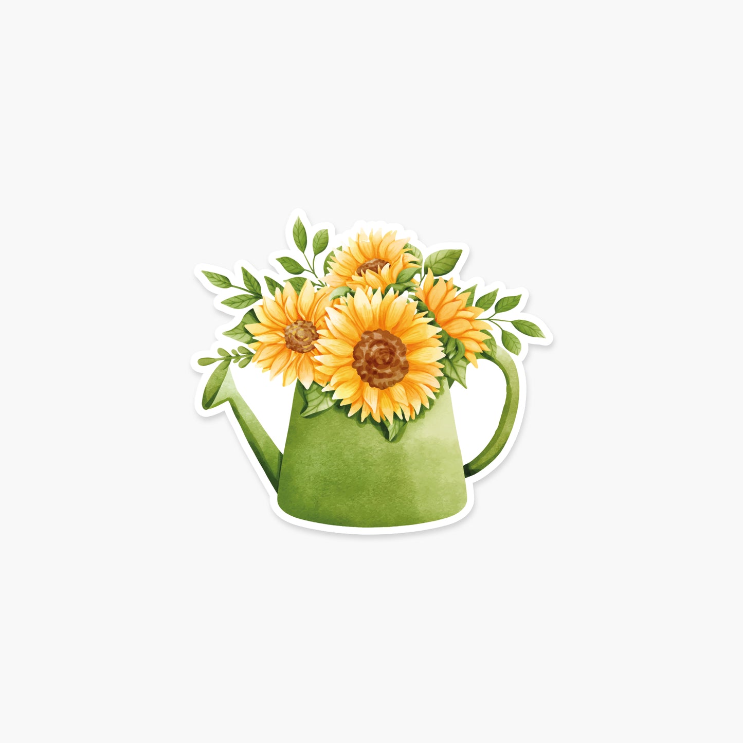 Sunflowers in a Green Flowering Pot - Floral Sticker | Footnotes Paper