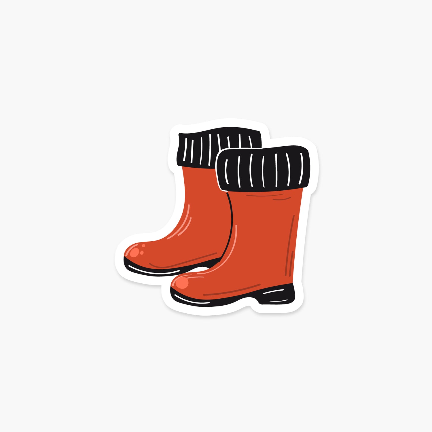 Red Rainboots - Everyday Sticker | Footnotes Paper