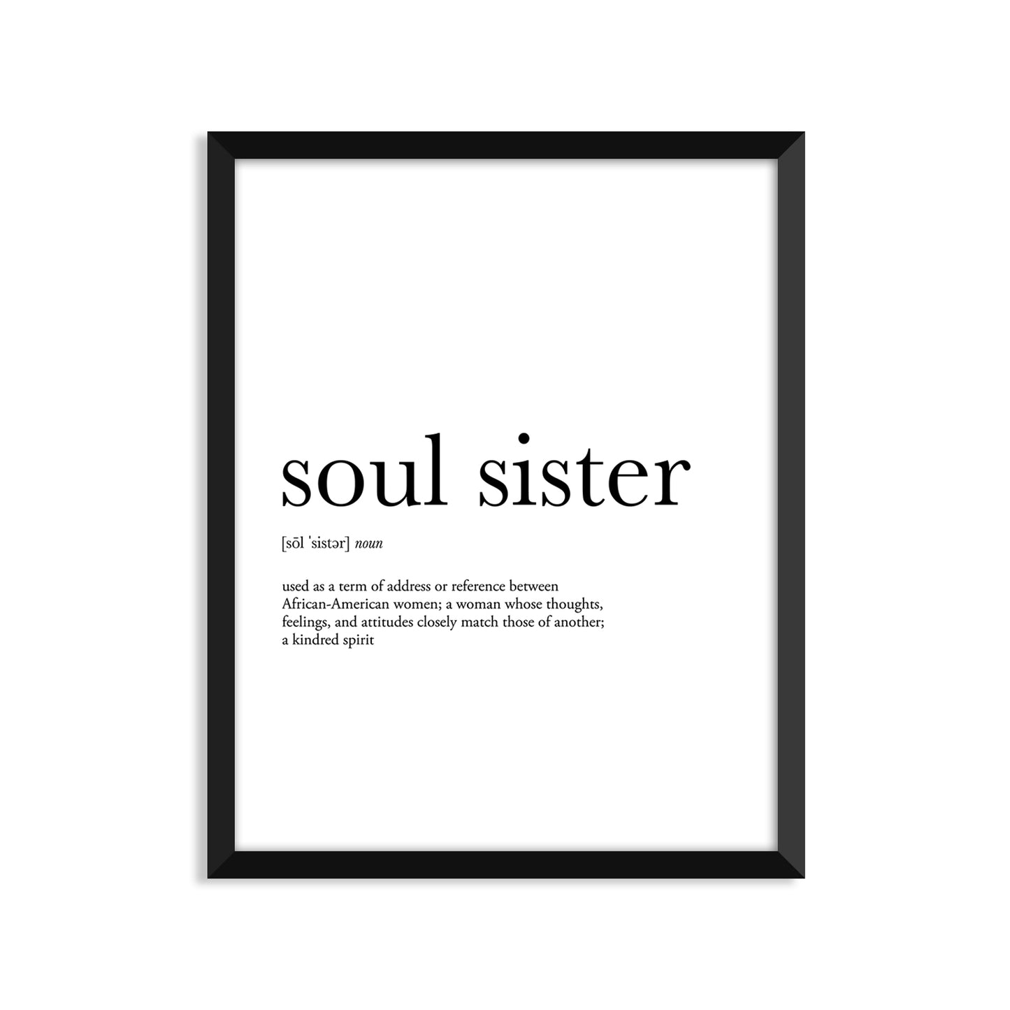 Soul Sister Definition - Unframed Art Print Or Greeting Card