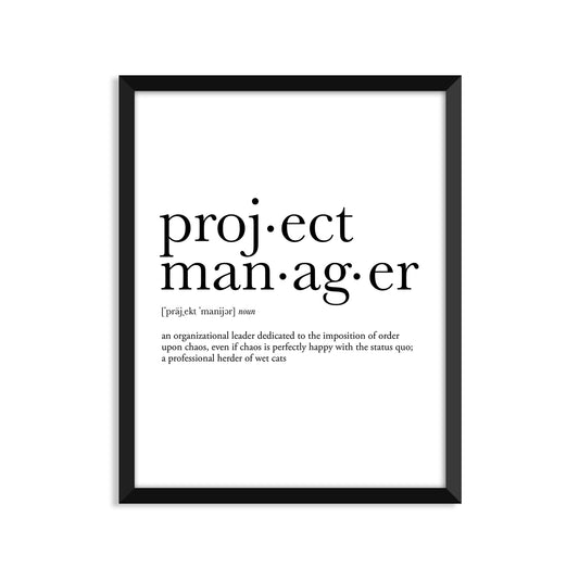 Project Manager Definition Everyday Card