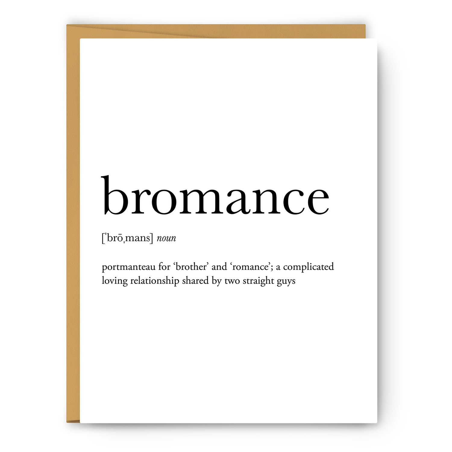 Bromance Definition - Unframed Art Print Or Greeting Card