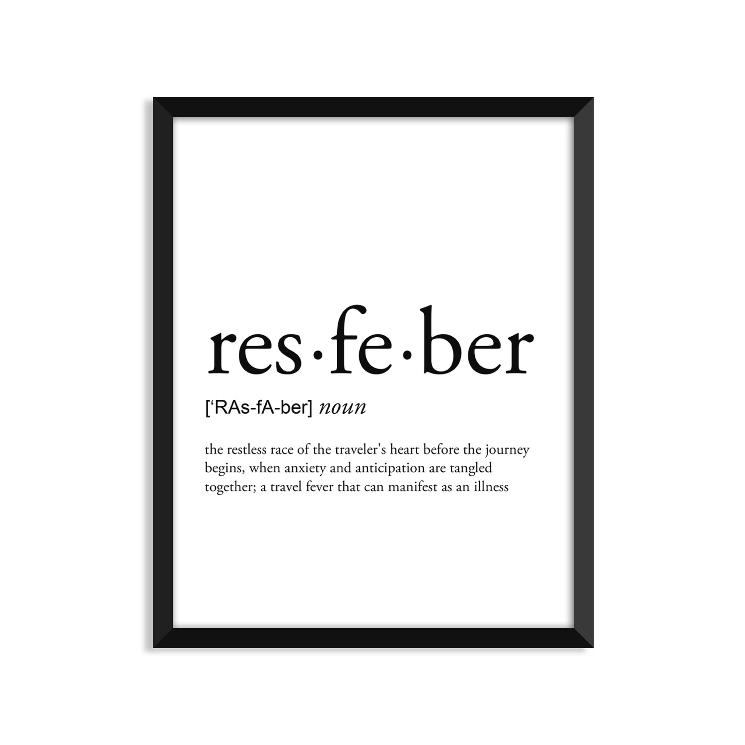Resfeber Definition - Unframed Art Print Or Greeting Card