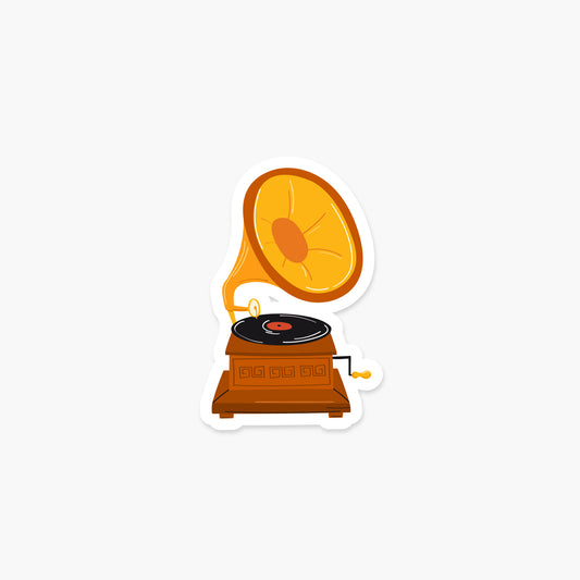 Vintage Gramophone - Everyday Sticker | Footnotes Paper