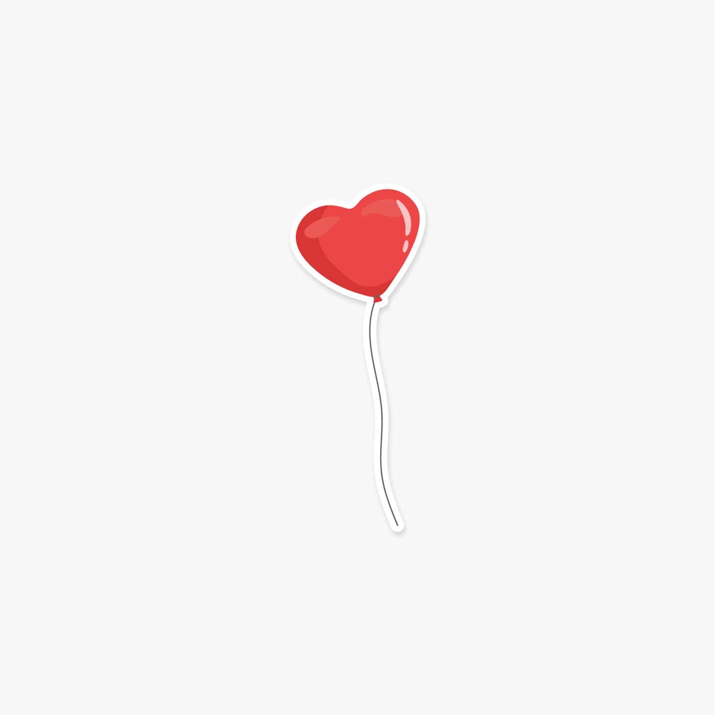 Heart shaped balloon Valentine's Day Sticker | Footnotes Paper