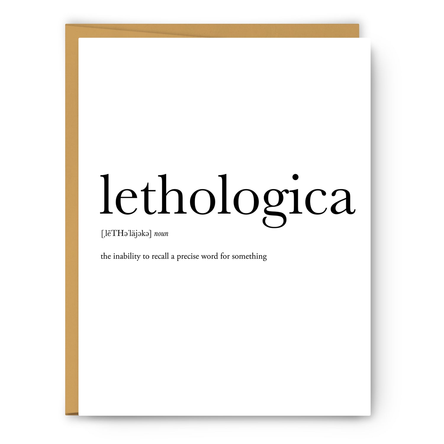 Lethologica Definition - Unframed Art Print Or Greeting Card