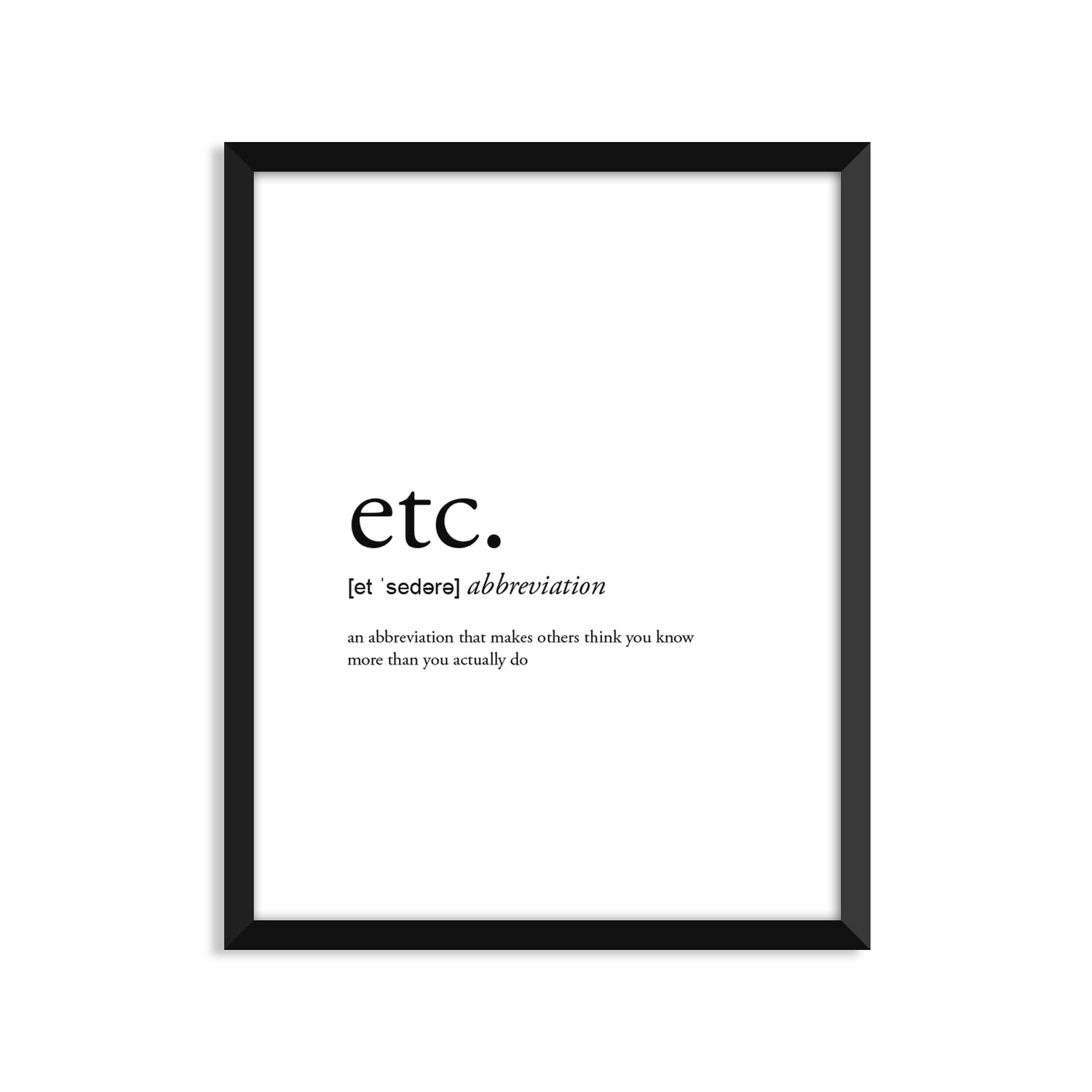 Etc Definition - Unframed Art Print Or Greeting Card