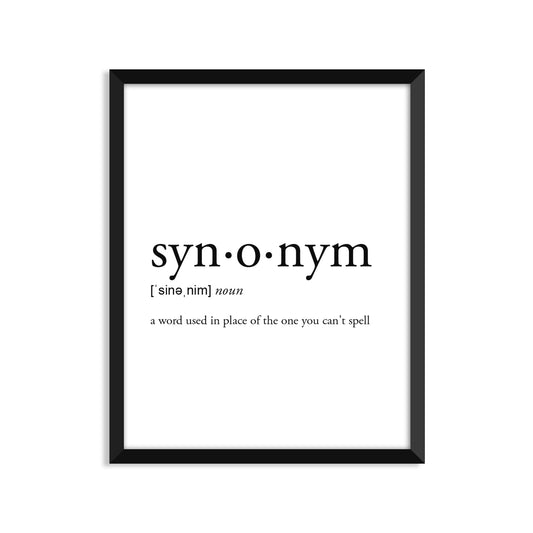 Synonym Definition - Unframed Art Print Or Greeting Card