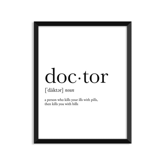 Doctor Definition - Unframed Art Print Or Greeting Card