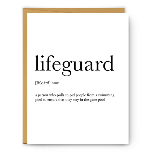 Lifeguard Definition - Unframed Art Print Or Greeting Card