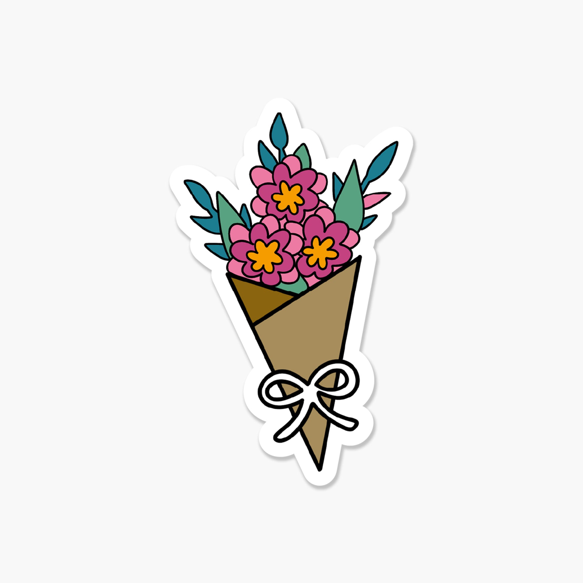 Floral Bouquet - Pink summer flowers Floral Sticker | Footnotes Paper