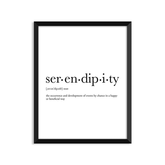 Serendipity Definition - Unframed Art Print Or Greeting Card