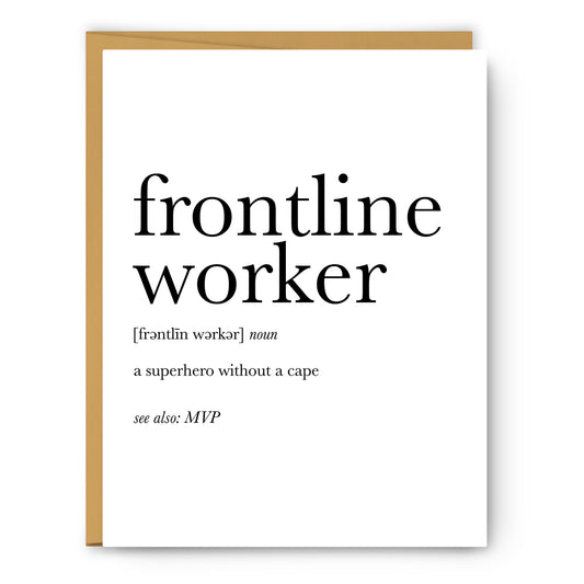 Frontline Worker Definition - Unframed Art Print Or Greeting Card