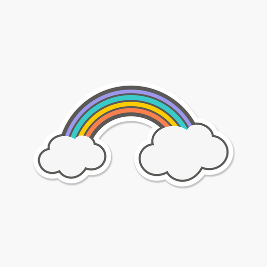 Rainbow with Clouds Everyday Sticker | Footnotes Paper