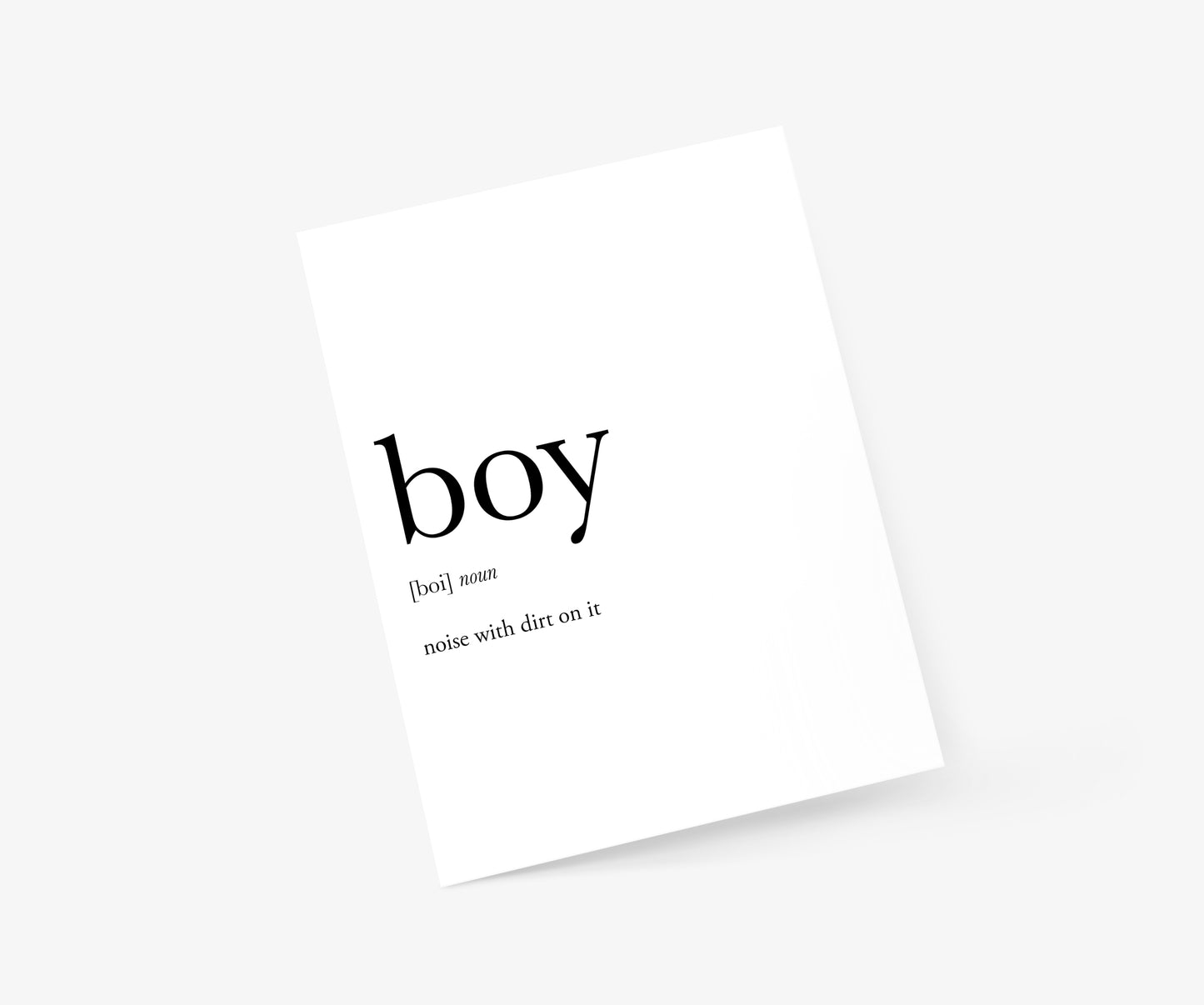 Boy Definition Baby Card | Footnotes Paper