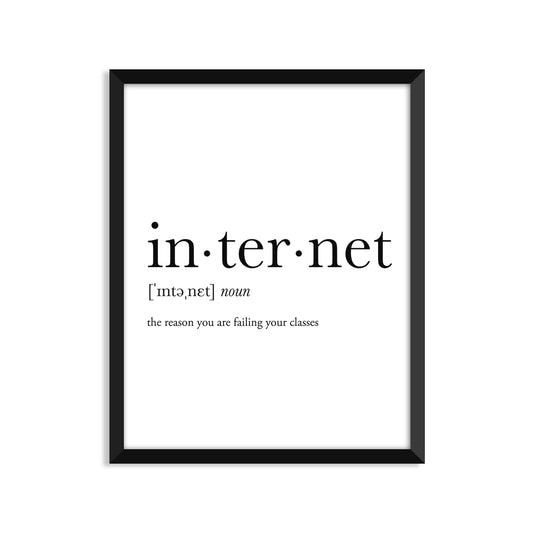 Internet Definition - Unframed Art Print Or Greeting Card
