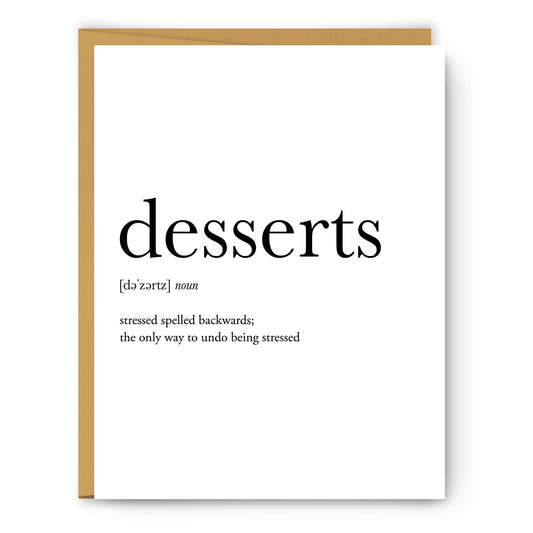 Desserts Definition Everyday Card