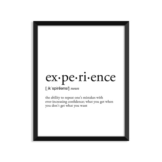 Experience Definition - Unframed Art Print Or Greeting Card