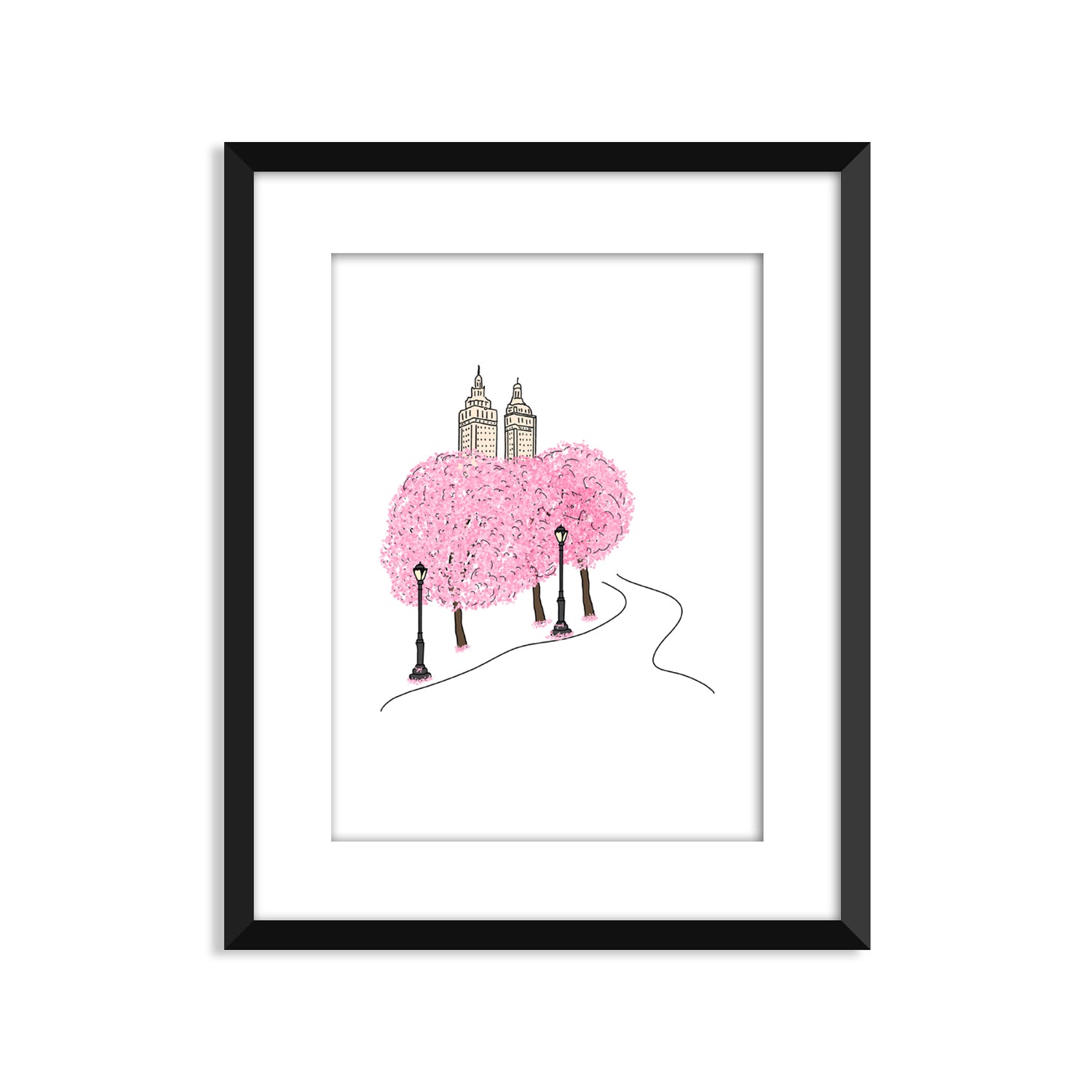 Around New York Cherry Blossoms - Unframed Art Print Or Greeting Card