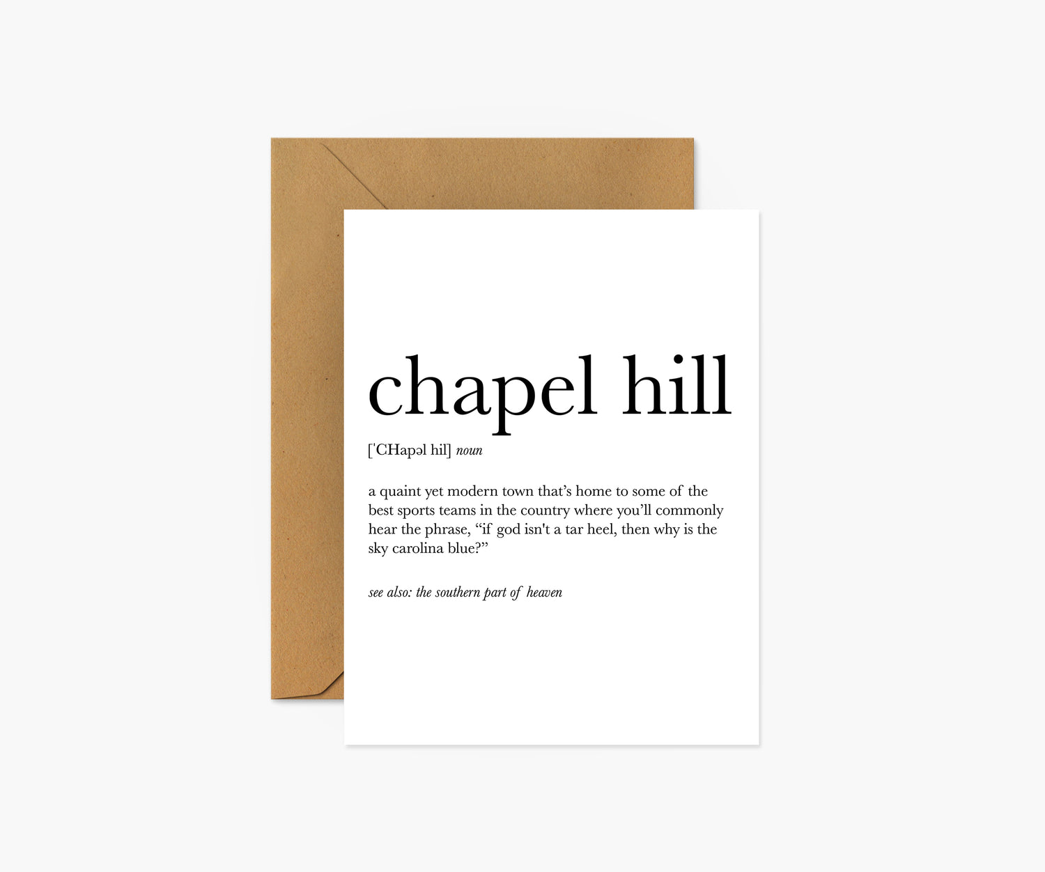 Chapel Hill Definition - North Carolina Everyday Card | Footnotes Paper