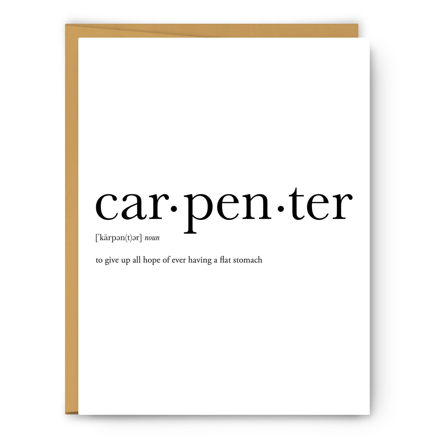 Carpenter Definition - Unframed Art Print Or Greeting Card