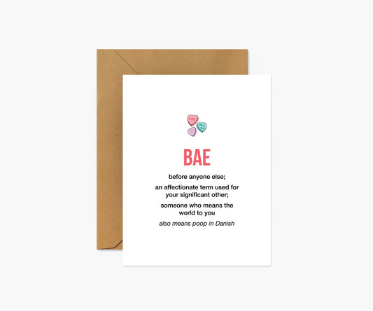 Bae Definition Illustration  Love & Friendship Card | Footnotes Paper
