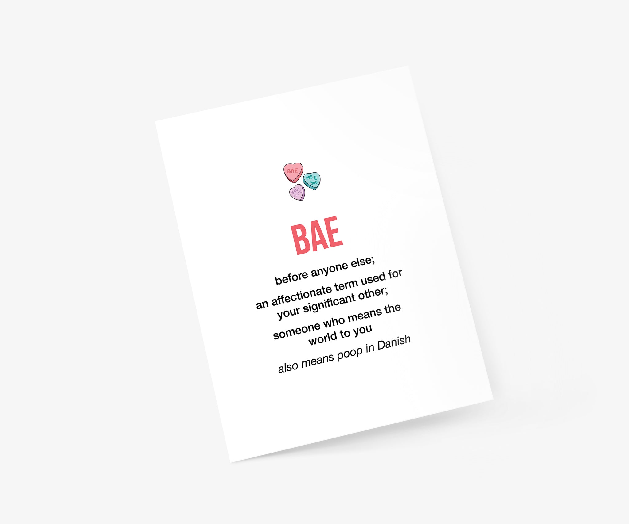Bae Definition Illustration - Love & Friendship Card | Footnotes Paper