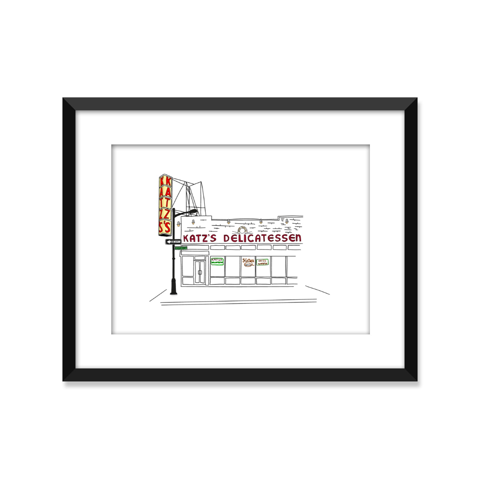 Around New York Katz's Delicatessen - Unframed Art Print Or Greeting Card