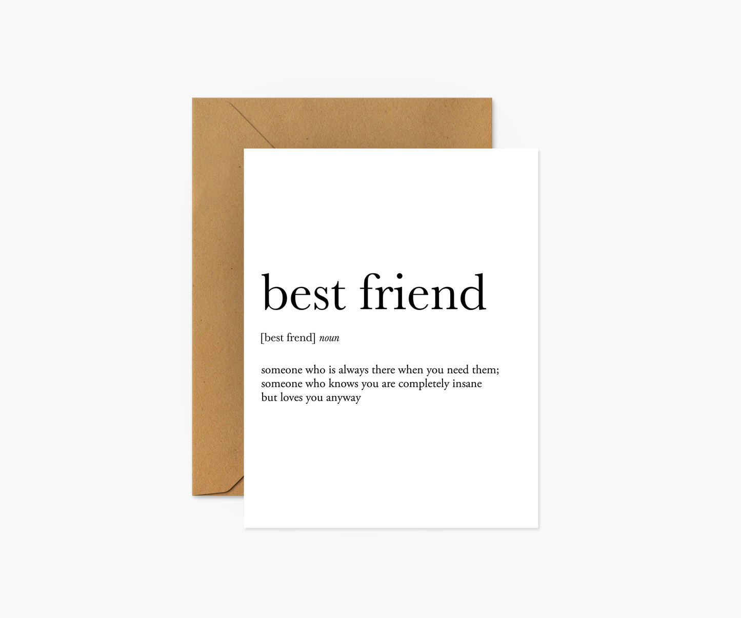 Best Friend Definition - Love & Friendship Card | Footnotes Paper