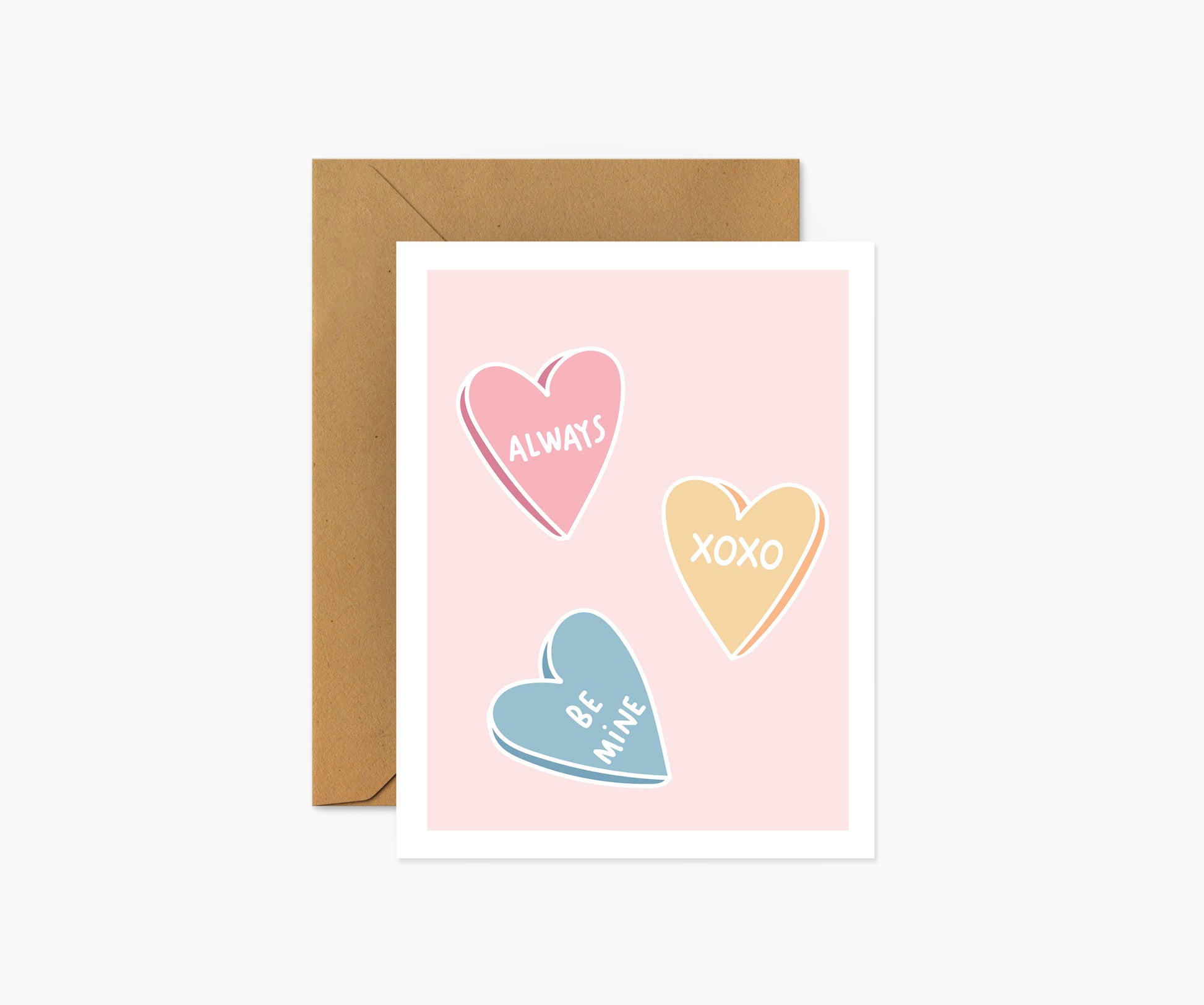 Candy Hearts Valentine's Day Card | Footnotes Paper