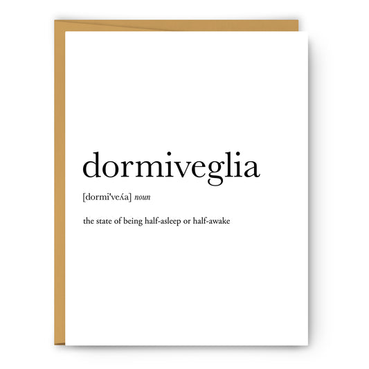 Dormiveglia Definition - Unframed Art Print Or Greeting Card