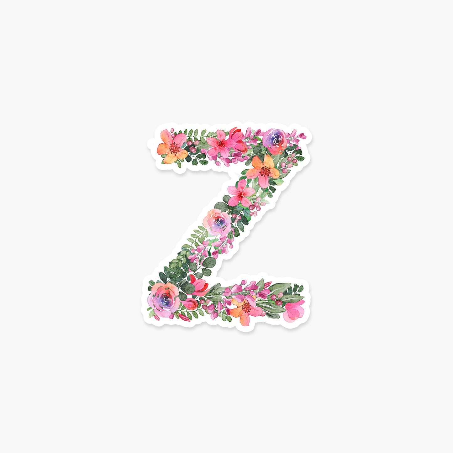 Letter "Z" Floral - Monogram Initials Sticker | Footnotes Paper