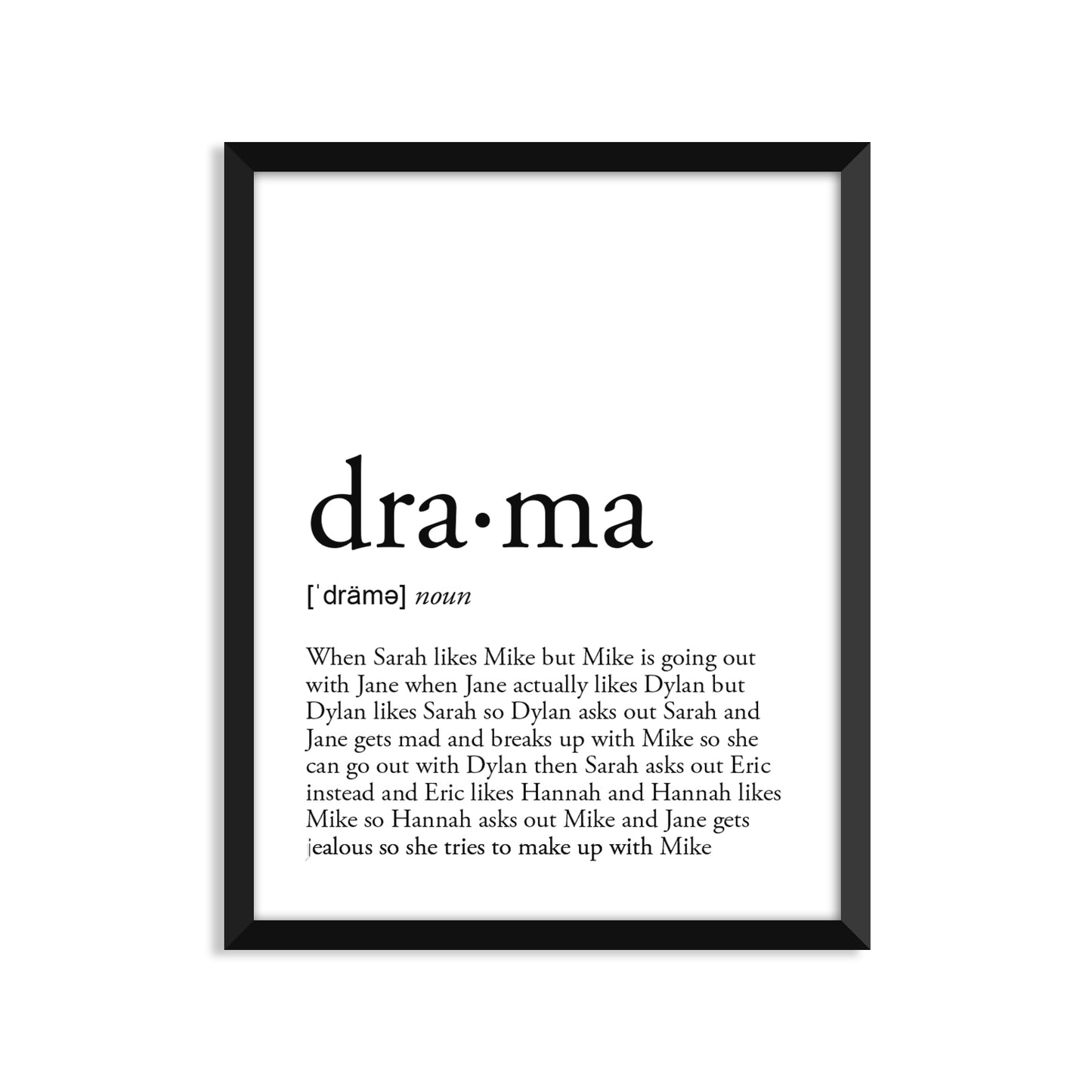 Drama Definition - Unframed Art Print Or Greeting Card