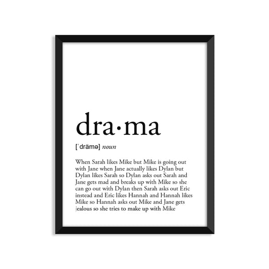 Drama Definition - Unframed Art Print Or Greeting Card
