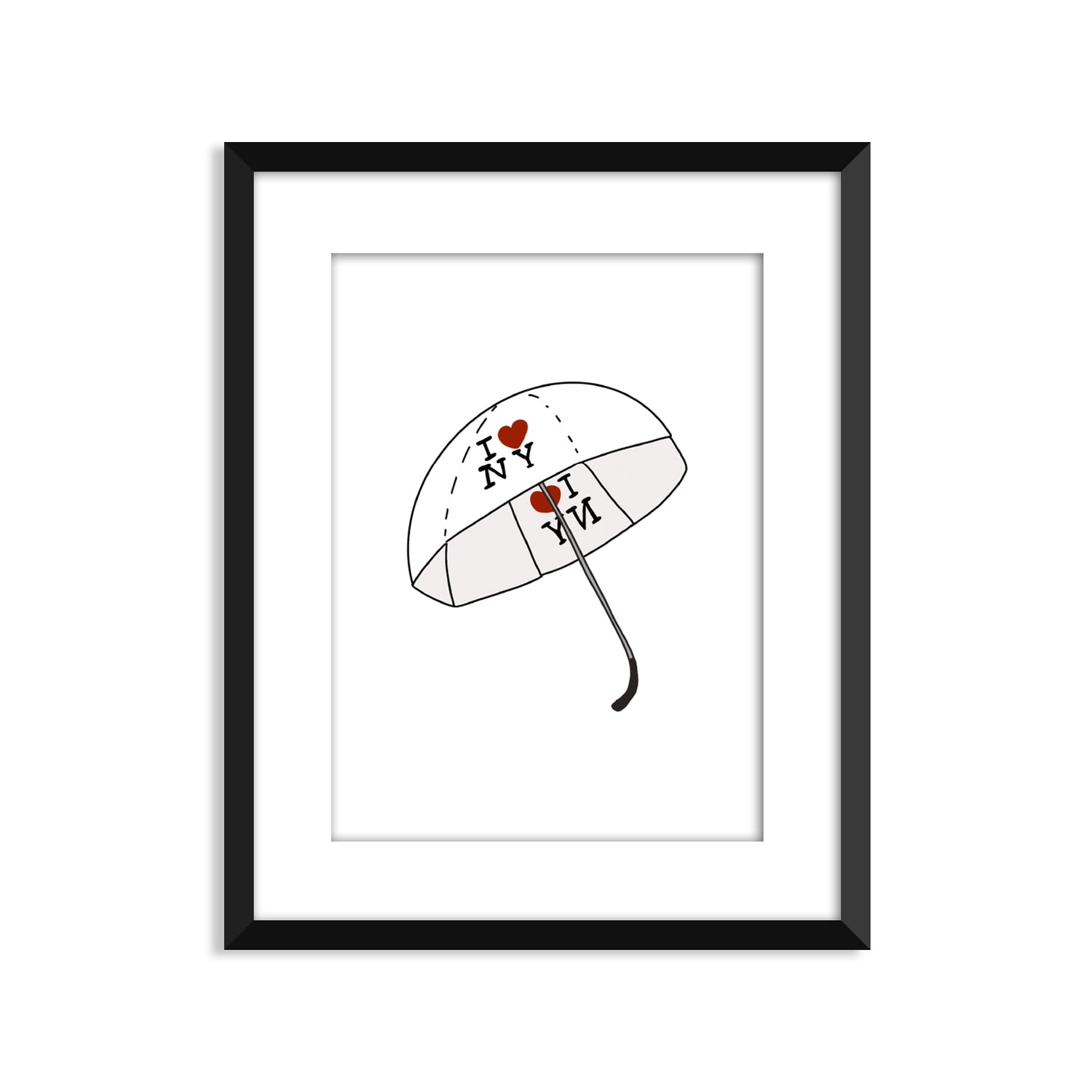 Around New York Umbrella - Unframed Art Print Or Greeting Card