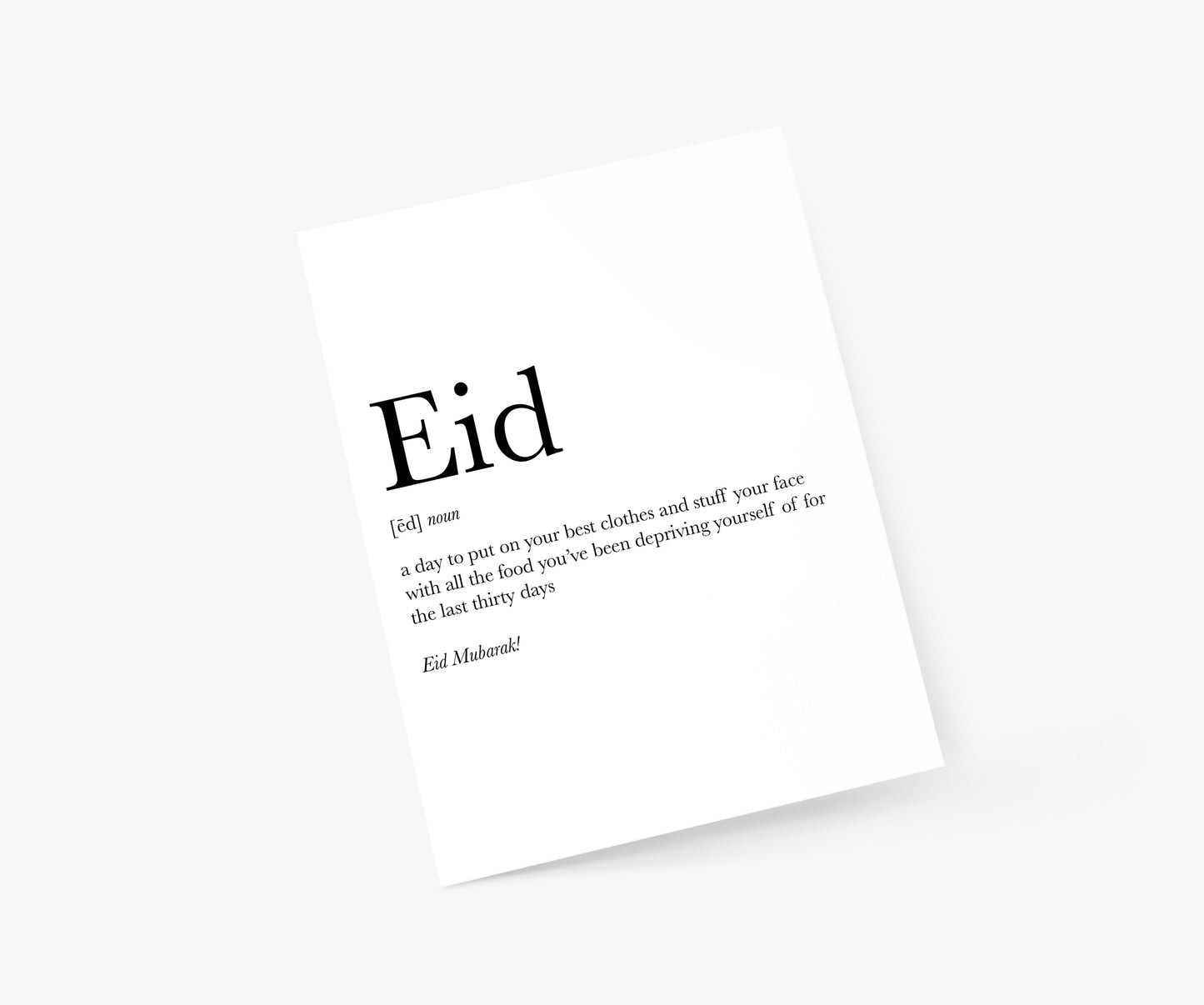 Eid Definition Ramadan & Eid Card | Footnotes Paper