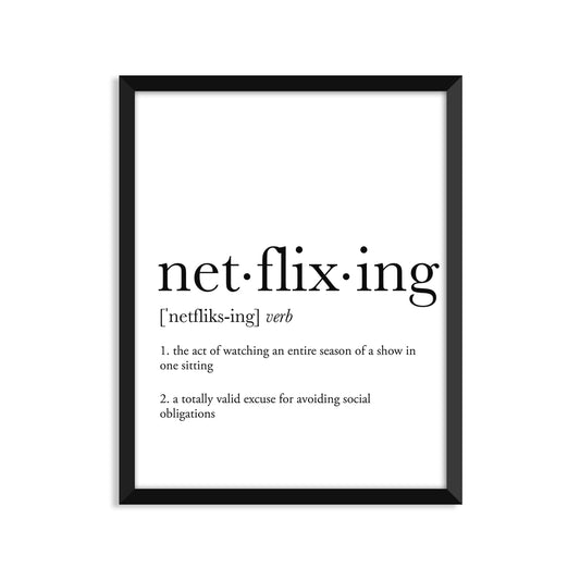 Netflixing Definition Everyday Card