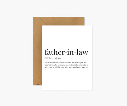 Father-in-Law Definition Father's Day Card | Footnotes Paper